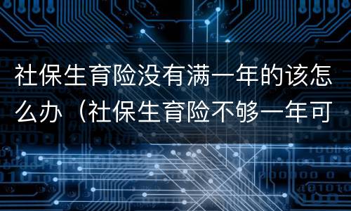 社保生育险没有满一年的该怎么办（社保生育险不够一年可有生育津贴）