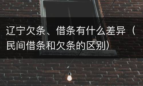 辽宁欠条、借条有什么差异（民间借条和欠条的区别）