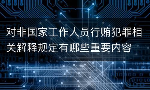 对非国家工作人员行贿犯罪相关解释规定有哪些重要内容