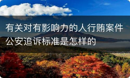 有关对有影响力的人行贿案件公安追诉标准是怎样的