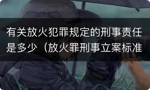 有关放火犯罪规定的刑事责任是多少（放火罪刑事立案标准）