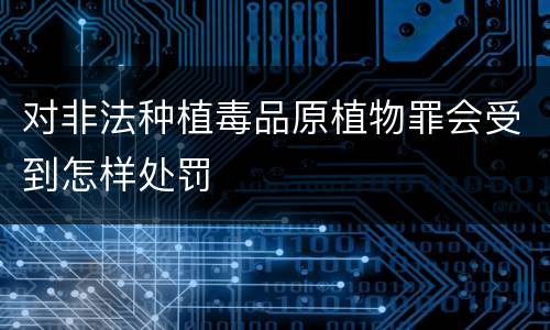 对非法种植毒品原植物罪会受到怎样处罚