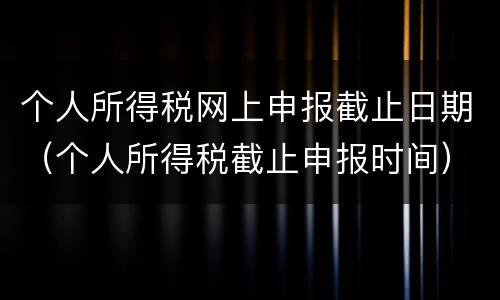个人所得税网上申报截止日期（个人所得税截止申报时间）