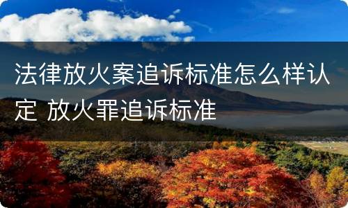 法律放火案追诉标准怎么样认定 放火罪追诉标准