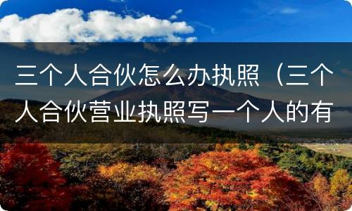 三个人合伙怎么办执照（三个人合伙营业执照写一个人的有问题怎么办）