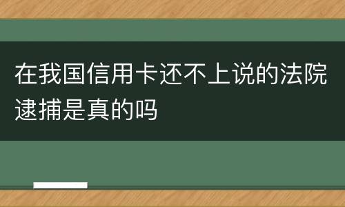 在我国信用卡还不上说的法院逮捕是真的吗