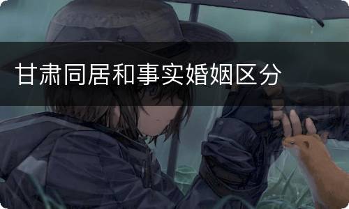 甘肃同居和事实婚姻区分