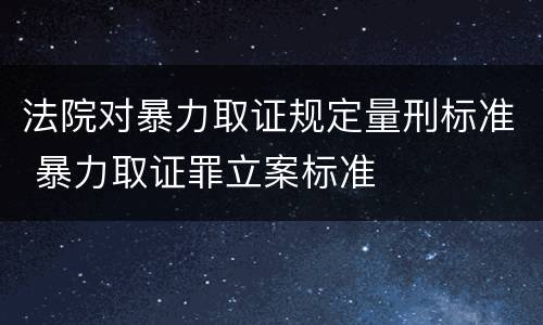 法院对暴力取证规定量刑标准 暴力取证罪立案标准