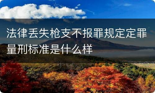 法律丢失枪支不报罪规定定罪量刑标准是什么样