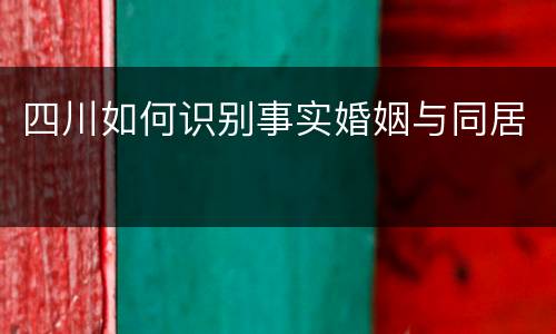 四川如何识别事实婚姻与同居