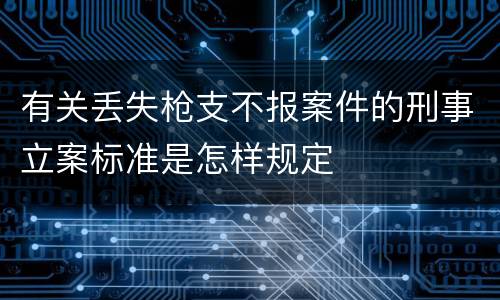 有关丢失枪支不报案件的刑事立案标准是怎样规定