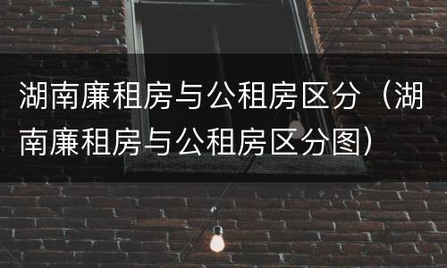 湖南廉租房与公租房区分（湖南廉租房与公租房区分图）