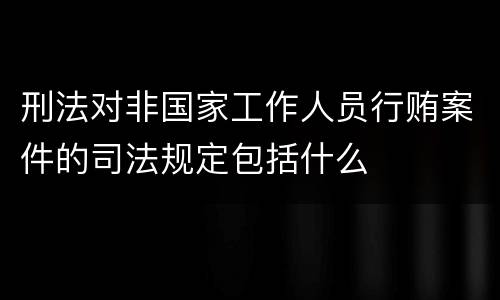 刑法对非国家工作人员行贿案件的司法规定包括什么