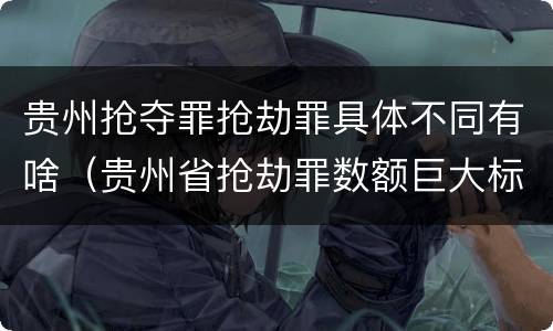 贵州抢夺罪抢劫罪具体不同有啥（贵州省抢劫罪数额巨大标准）