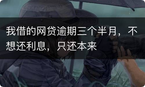 我借的网贷逾期三个半月，不想还利息，只还本来