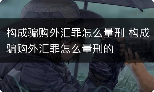 构成骗购外汇罪怎么量刑 构成骗购外汇罪怎么量刑的