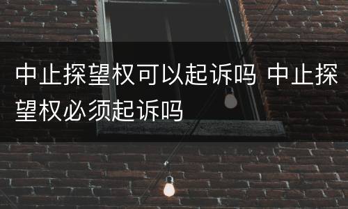 中止探望权可以起诉吗 中止探望权必须起诉吗