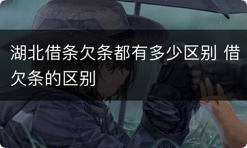 湖北借条欠条都有多少区别 借欠条的区别
