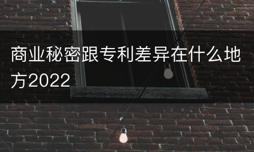 商业秘密跟专利差异在什么地方2022