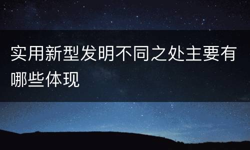 实用新型发明不同之处主要有哪些体现
