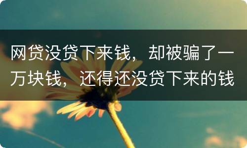 网贷没贷下来钱，却被骗了一万块钱，还得还没贷下来的钱的百分之五十十的违约金