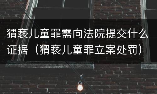 猬亵儿童罪需向法院提交什么证据（猬亵儿童罪立案处罚）