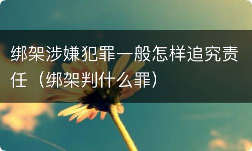 绑架涉嫌犯罪一般怎样追究责任（绑架判什么罪）