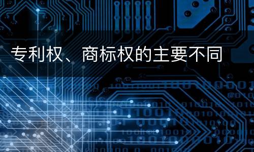 专利权、商标权的主要不同
