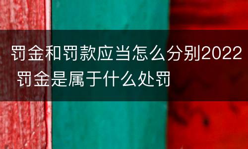 罚金和罚款应当怎么分别2022 罚金是属于什么处罚
