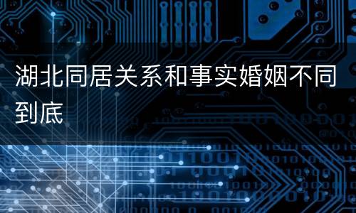 湖北同居关系和事实婚姻不同到底