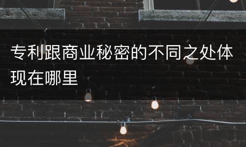 专利跟商业秘密的不同之处体现在哪里