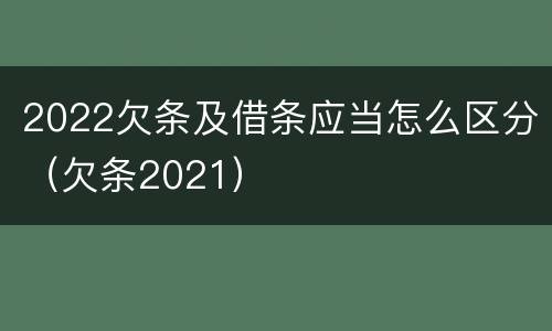 2022欠条及借条应当怎么区分（欠条2021）