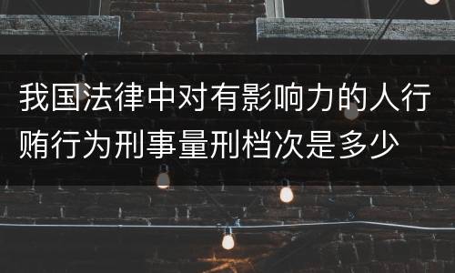 我国法律中对有影响力的人行贿行为刑事量刑档次是多少