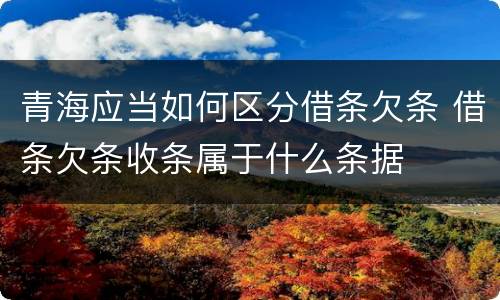 青海应当如何区分借条欠条 借条欠条收条属于什么条据
