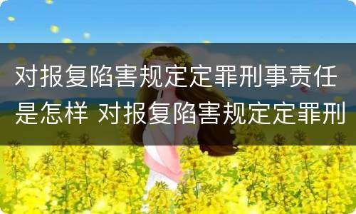 对报复陷害规定定罪刑事责任是怎样 对报复陷害规定定罪刑事责任是怎样规定的