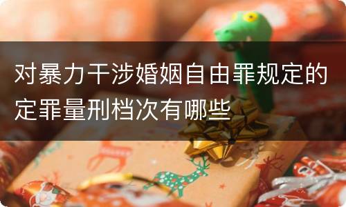 对暴力干涉婚姻自由罪规定的定罪量刑档次有哪些