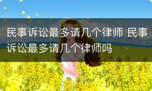 民事诉讼最多请几个律师 民事诉讼最多请几个律师吗