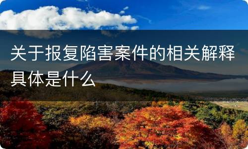 关于报复陷害案件的相关解释具体是什么