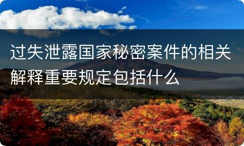 过失泄露国家秘密案件的相关解释重要规定包括什么