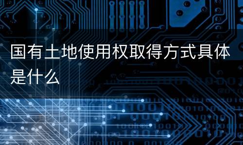 国有土地使用权取得方式具体是什么