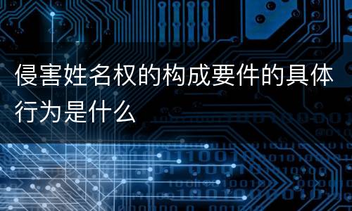 侵害姓名权的构成要件的具体行为是什么