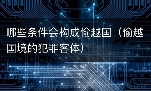 哪些条件会构成偷越国（偷越国境的犯罪客体）