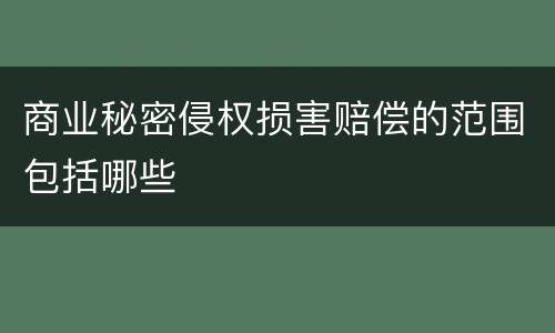 商业秘密侵权损害赔偿的范围包括哪些