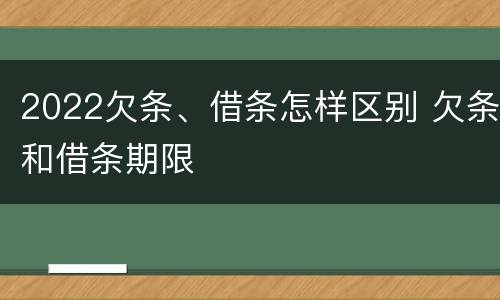 2022欠条、借条怎样区别 欠条和借条期限