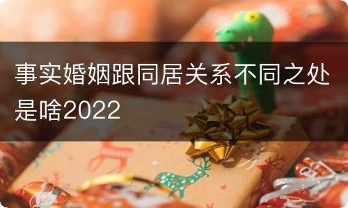 事实婚姻跟同居关系不同之处是啥2022