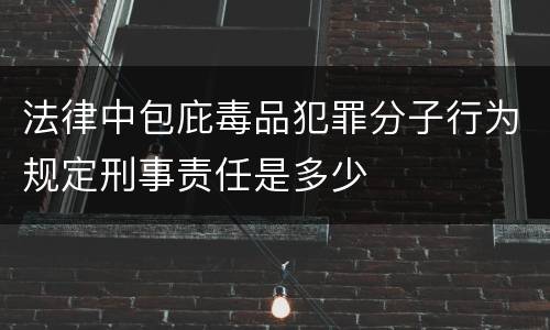 法律中包庇毒品犯罪分子行为规定刑事责任是多少