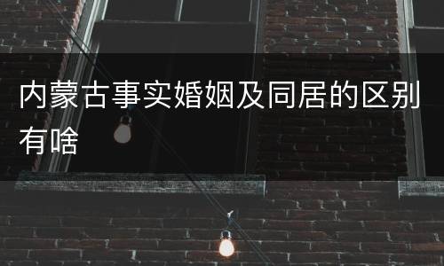 内蒙古事实婚姻及同居的区别有啥