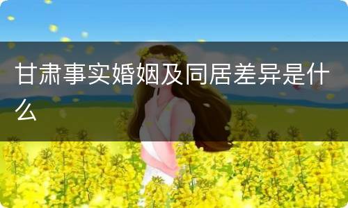 甘肃事实婚姻及同居差异是什么