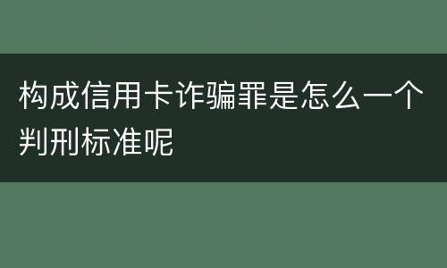 构成信用卡诈骗罪是怎么一个判刑标准呢
