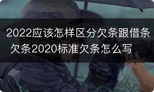 2022应该怎样区分欠条跟借条 欠条2020标准欠条怎么写